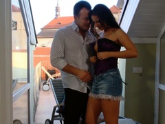 Anal-insane bitch Claudia Rossi is impaled on hard dick in flying pose