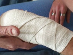 Hairy blonde mother-in-law riding very big meat