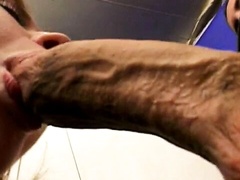 Stud invited his friend to have a good time with juicy young babe who has got fiery locks