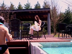 Radiant Asian brunette with big tits enjoys getting pounded hardcore