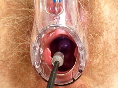 Frisky brunette mom Karla pounds her bearded pussy with dildo