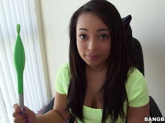 Buxom brunette with a hairy cunt gets throbbed after giving a blowjob